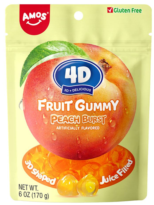 Amos Fruit Burst Peach Peg 6 oz (Pack of 12)