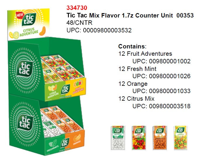 Tic Tac Display Mix Flavor Counter 48ct