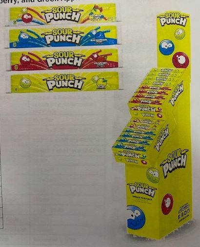 Sour Punch Strawberry Display Shipper Floor 96ct