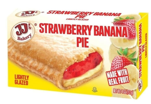 JJ's Strawberry Banana Pie, golden flaky pastry with fruity strawberry banana filling, 12ct box