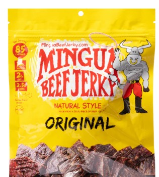 Mingua Beef Jerky Mild Flavor bag — savory, slow-cured beef jerky snack