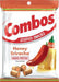 Combos Honey Sriracha Pretzel Snack 6.3 oz peg bag with sweet and spicy flavor filling