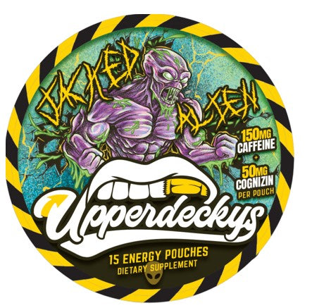 Upper Decky Alien Energy Nicotine Pouch 150mg roll of 5 pouches, tobacco-free and smoke-free nicotine product