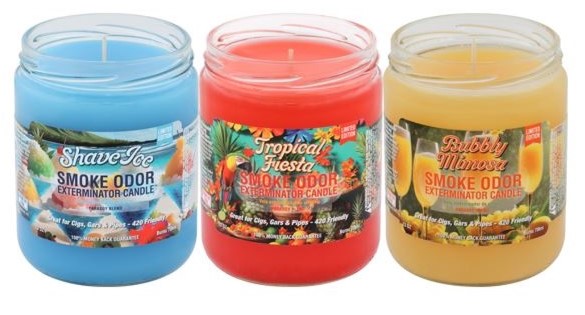 Smoke Odor Exterminator Jar Candle Tropical Mix Variety Pack 12ct