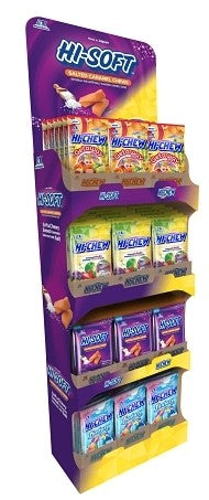 Hi-chew Floor Display Shipper Peg Bags Floor 72ct