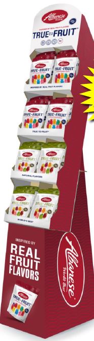 Albanese Display Shipper True to Fruit Peg Bags Floor 53496
