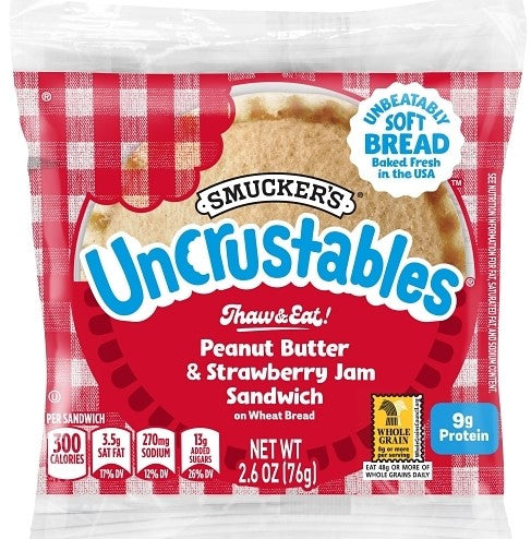 Uncrustables Peanut Butter Strawberry White Bread Boxes 2.6 oz 08ct