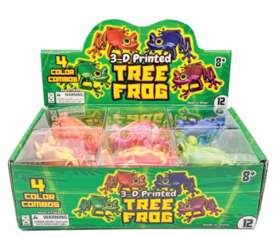 Geddes 3D Printed Tree Frog colorful novelty toy with detailed sculpted design