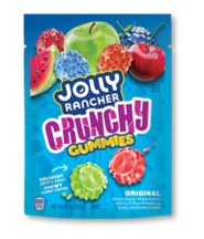 Jolly Rancher Crunchy Gummies Original flavor 5.2 oz peg bag with colorful fruit-flavored gummy candies