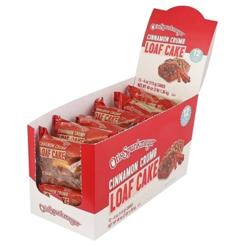 Otis Spunkmeyer Cake Loaf Cinnamon Individually Wrapped 4 oz 12ct