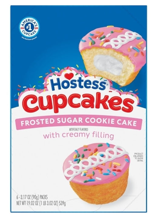 Hostess Cupcake Sugar Cookie 2-piece snack package with Hostess branding and sweet sugar cookie design