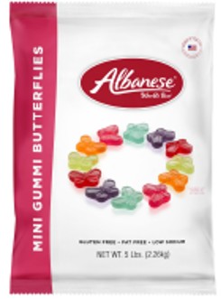 Albanese Gummi Mini Butterflies assorted fruit flavors, 4.5 lb bulk candy