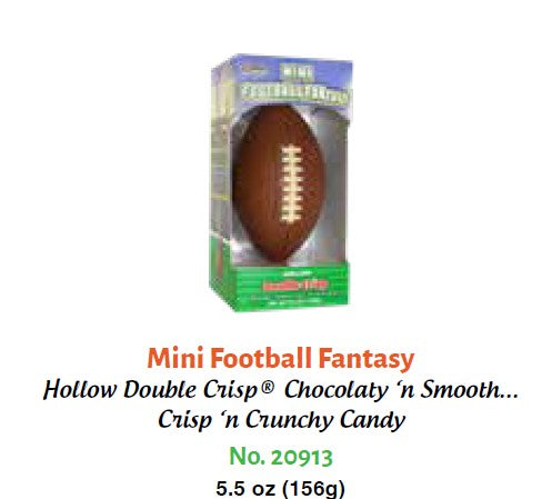 Palmer Mini Chocolate Football Fantasy — football-shaped milk chocolate candies, 6ct, for game day and seasonal celebrations
