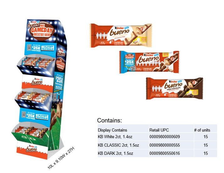Kinder Bueno Floor Unit Shippers 45ct