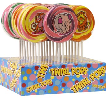 Adams & Brooks Comic Animal Pop 1.5 oz lollipop with fun animal shape design, classic nostalgic candy