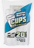 Foam cups 16 oz 240-count case bulk foodservice disposable cups