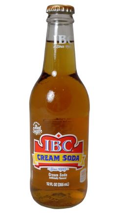 IBC Cream Soda with Sugar 12 oz glass bottle front packaging