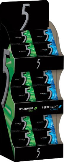 Wrigley Five Gum 15 Stick Display Counter Packs 60ct