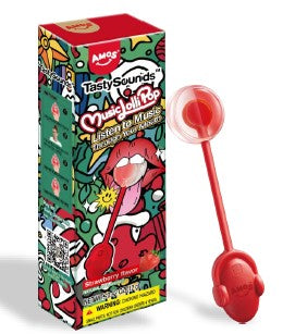 Amos Tasty Sounds Jingle Pops 0.42 oz fruity nostalgic lollipop candy