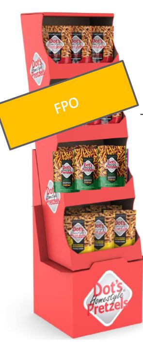 Dots Shipper BBQ Pretzels Floor 36ct