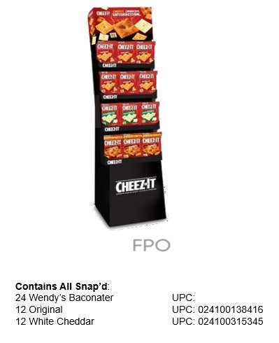 Cheez-it Shipper Wendys Baconater Floor Shippers 3 oz 48ct