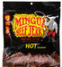 Mingua Beef Jerky Hot 3 oz bag — spicy flavored beef jerky snack