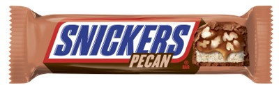 Snickers Pecan Chocolate Bar 1.41 oz individually wrapped bar front packaging