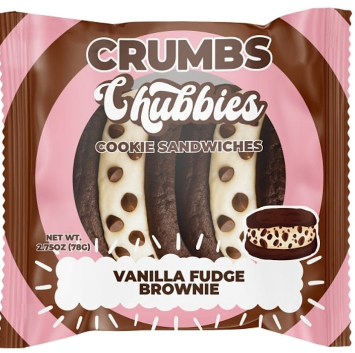 Chubbies Vanilla Fudge Brownie Cookie — rich brownie-flavored cookie with vanilla fudge, 12ct