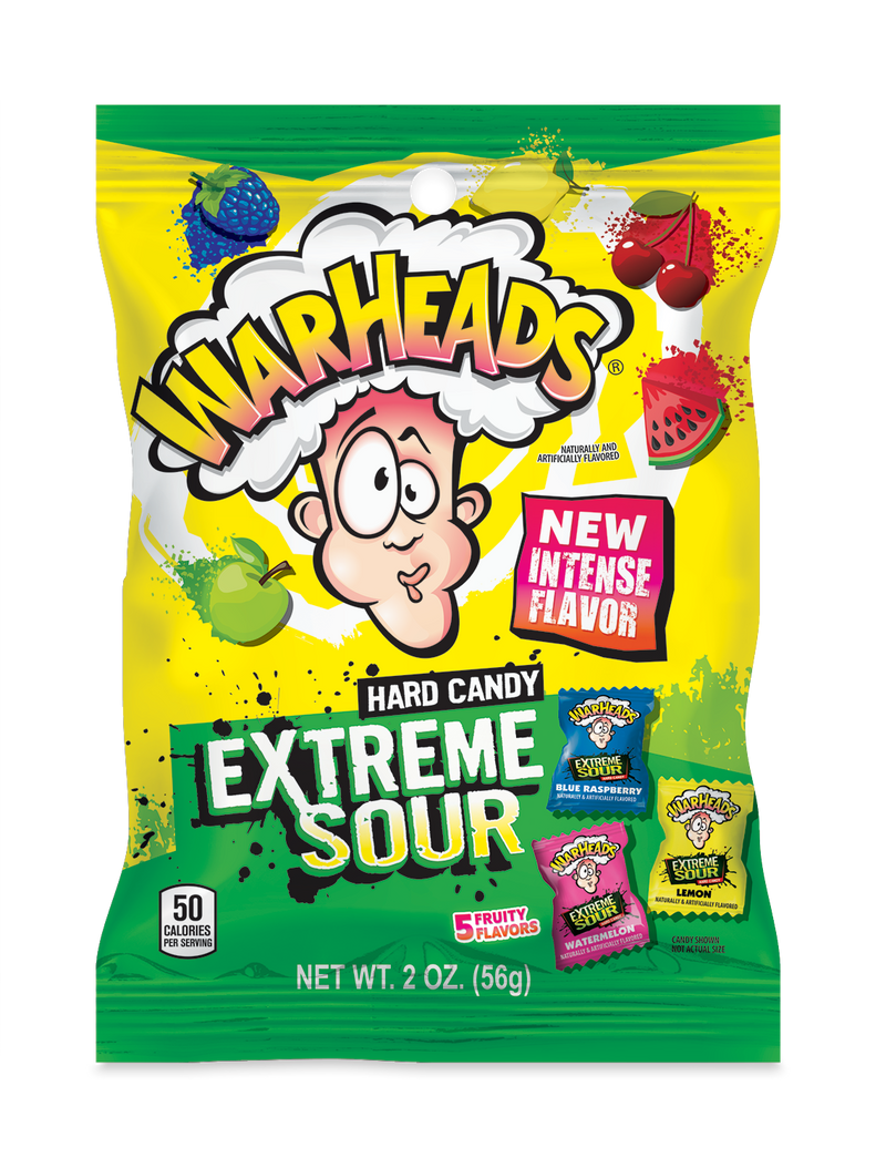 Warheads Exteme Sour Candy Peg Bag 2 oz