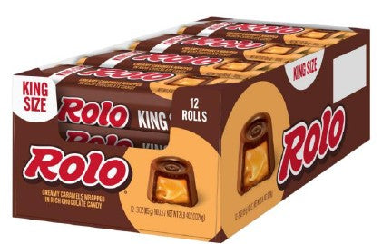 Rolo King Size Caramel Chocolate Candy 2.9 oz individually wrapped pack front packaging