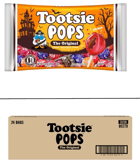 Tootsie Pops Assorted Flavors lollipops 13.2 oz bag with colorful fruit-flavored pops and chewy Tootsie Roll centers