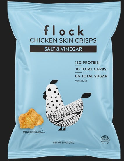Flock Chicken Crisps Salt Vinegar 2.5 08ct