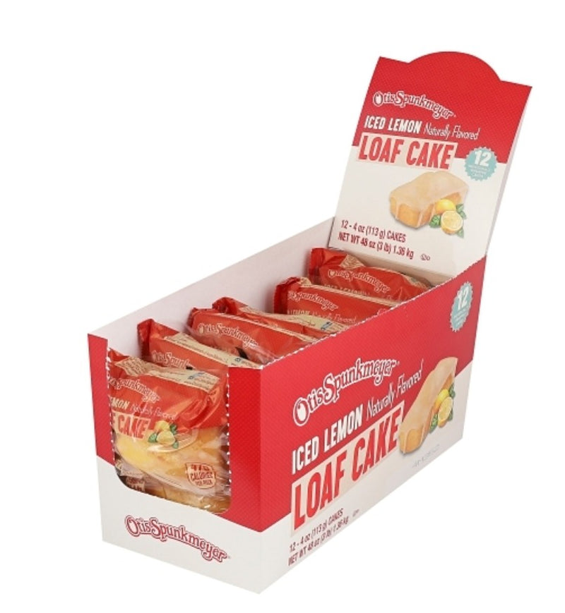 Otis Spunkmeyer Cake Loaf Lemon Iced Individually Wrapped 4 oz 12ct