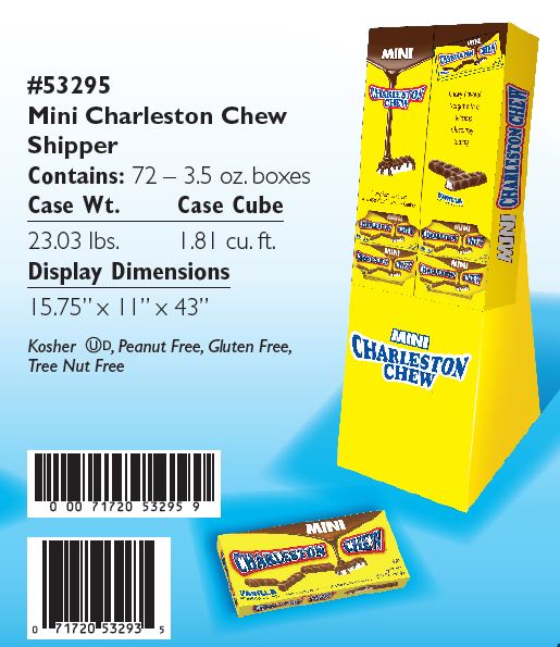 Charleston Chew Floor Display Shipper Mini Theater Box 72ct
