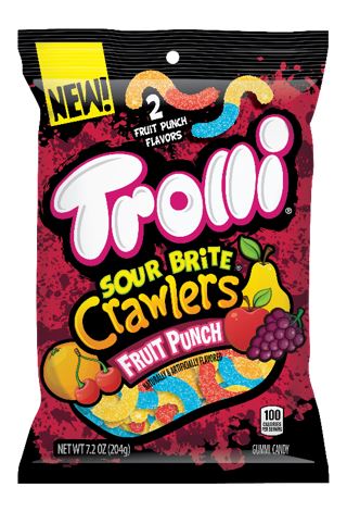 Trolli Fruit Punch Sour Brite Crawlers Bag 7.2 oz