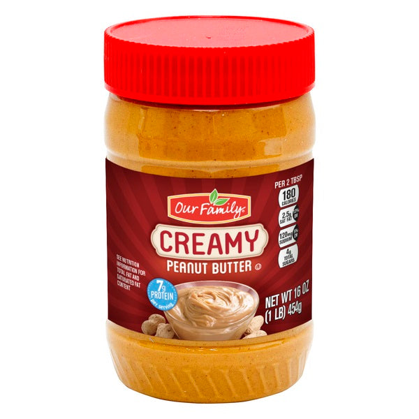 Our Family Peanut Butter Creamy Jar 16 oz