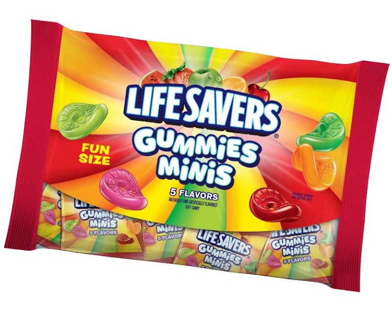 Life Savers Gummies 6 oz bag featuring colorful fruit-flavored chewy gummy rings