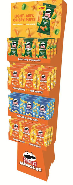 Pringles Mingles flavored snack crisps in signature hollow tube shape, bold dual-flavor snack