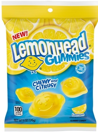 Lemonhead Gummies 6 oz peg bag — sweet and sour citrus gummy candy