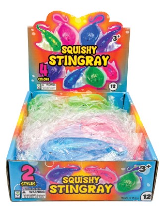 Geddes Squishy Stingray soft squeezable novelty toy with realistic ocean-inspired stingray shape
