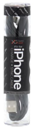 XG PD Tube iPhone black 5-foot charging cable with reinforced connector