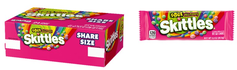 Skittles Sours Wild Berry 3.3 King Size Boxes 24ct