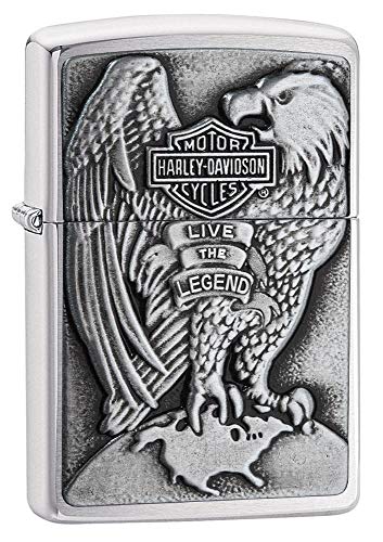 Zippo Harley-Davidson Full Faced Eagle High Polish Chrome Emblem Pocket Lighter Z- 00200HD.H231 HARLEY USA