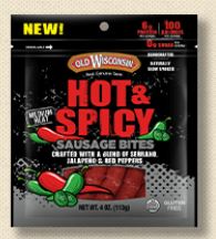 Old Wisconsin Bites Hot Spicy 4oz 12ct
