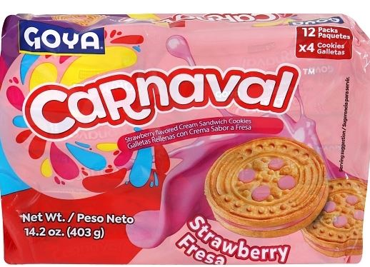 Goya Carnaval Strawberry Cook Drink Mix 14.2g packet front packaging