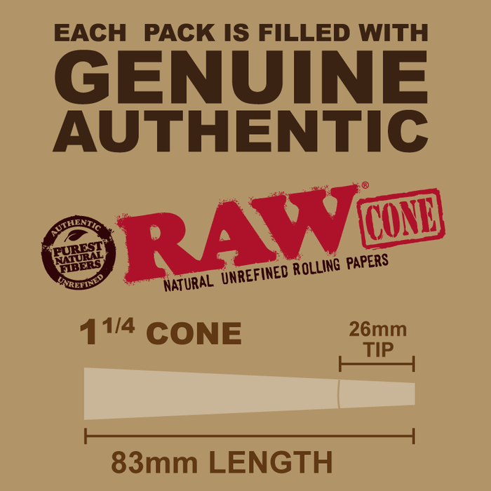 RAW Cones 1-1/4 Size (Pack of 12)