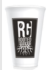 Rooted Grounds Foam Cups 24 oz 500ct