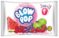 Blow Pop Assorted Lollipops 10.4 oz bag with 24 individually wrapped fruit-flavored lollipops with bubble gum center