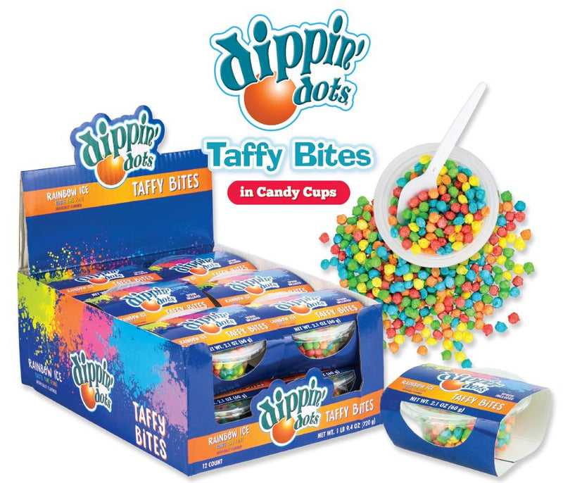 Dippin Dots Taffy Bites in Boxes Cups 12ct