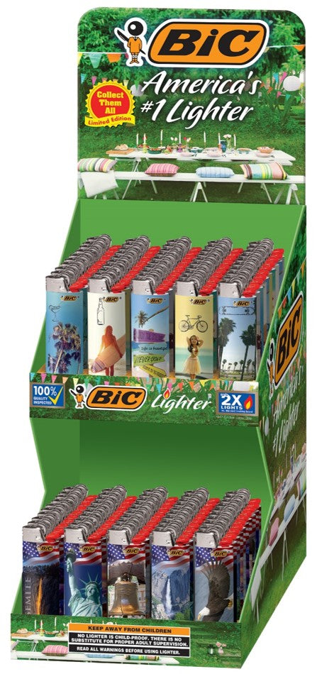 BIC Lighter 2 Tier Summer Lcxt2su Counter Displays 100ct